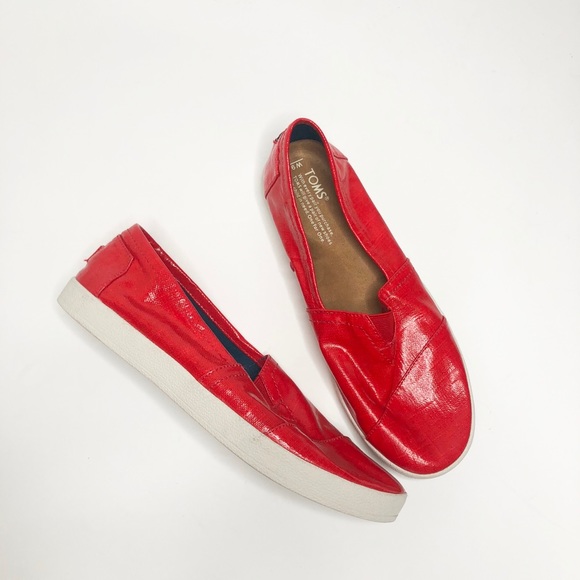 Toms Shoes - Toms patent red leather shoes NWOB